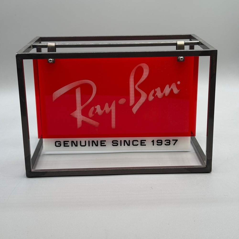 Ray-Ban Genuine Since 1937 Red Acrylic Metal Frame Countertop Display Sign